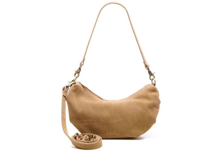 Chabo Chabo Suede Bobby Banana bag leder beige