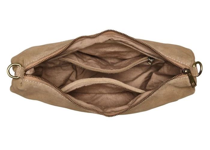 Chabo Chabo Suede Bobby Banana bag leder beige