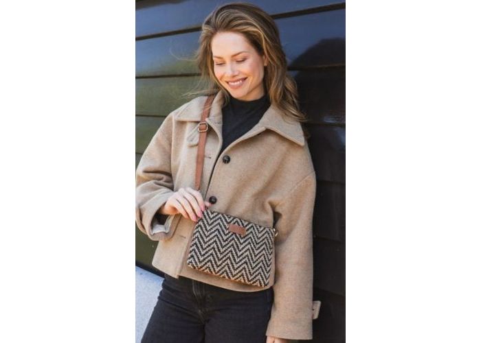 Chabo Romio jacquard crossbody leder cognac/caramel