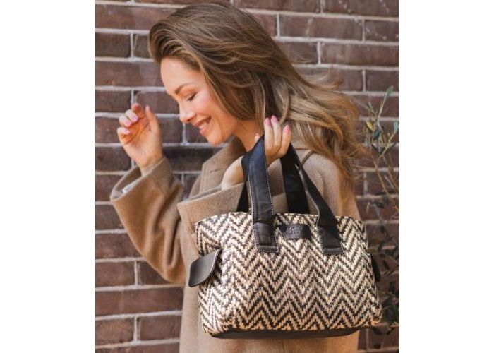 Chabo Romio Jacquard handbag leder zwart