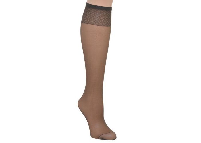 Mode accessoires Le Bourget KNIEKOUSEN 1A46 Mi bas Voilance satine 15D Bruin Donker