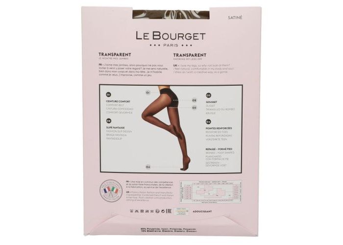 Le Bourget 1KJ1 Collant 15D Transparent Satiné pantys /collants zwart