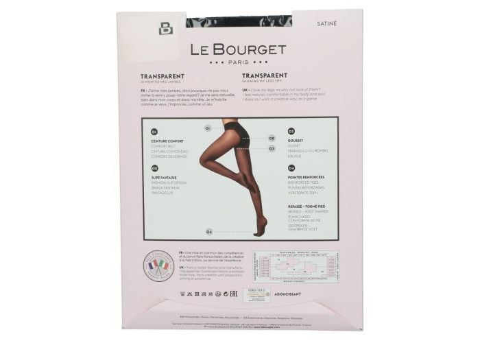 Le Bourget 1KJ1 transparent satiné 15D pantys /collants zwart