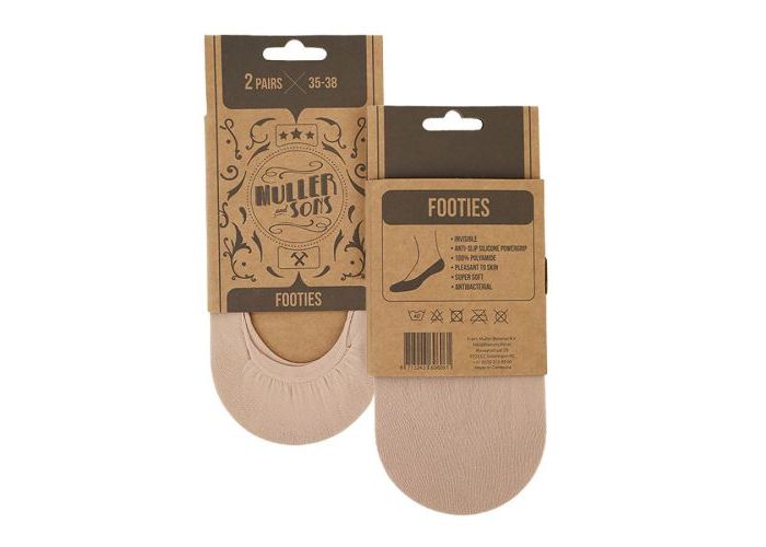 Muller And Sons Since 1853 FOOTIES 2 pairs sneaker socks huid/skin kleur