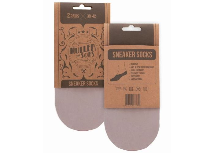 Muller And Sons Since 1853 Sneaker socks 2 pairs beige sneaker socks huid/skin kleur