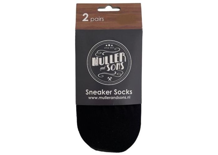 Mode accessoires Muller And Sons Since 1853 SNEAKER SOCKS 2 pairs Sneaker Socks Zwart