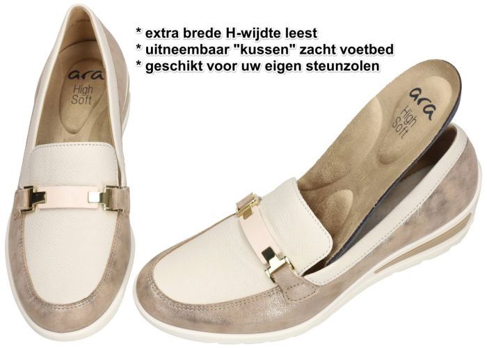 Ara 12-50630 (05H) ZÜRICH 2.0 ballerina's & mocassins off-white/ecru/parel