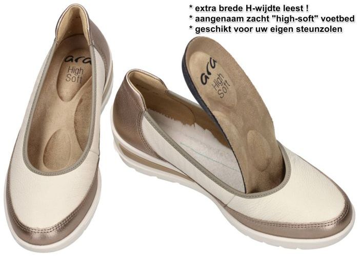 Ara 12-50664 08(H) ballerina's & mocassins off-white-crÈme-ivoorkleur