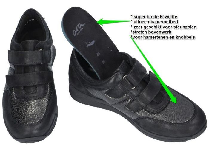 Ara 12-15016-75 (K) lage gesloten schoenen zwart