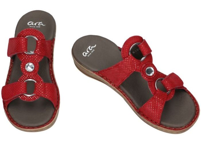 Ara 12 27273-85 G puntikid slippers & muiltjes rood