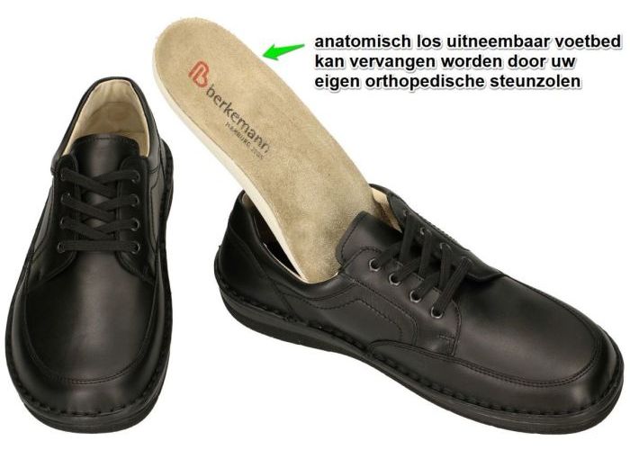 Berkemann 05702 FRIEDER geklede lage schoenen zwart