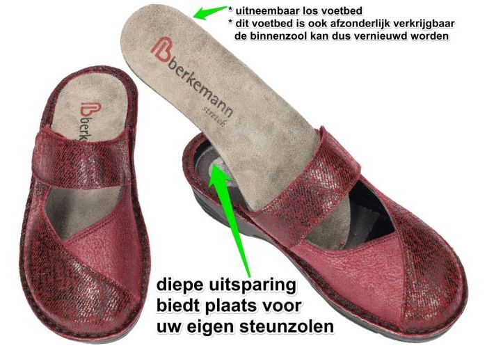 Berkemann 03457  HELIANE pantoffels bordeaux