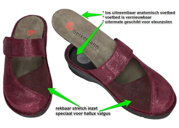 Berkemann 03457-247 HELIANE pantoffels bordeaux
