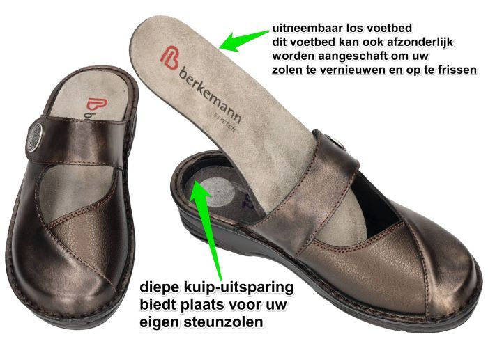 Berkemann 03457  HELIANE pantoffels bruin