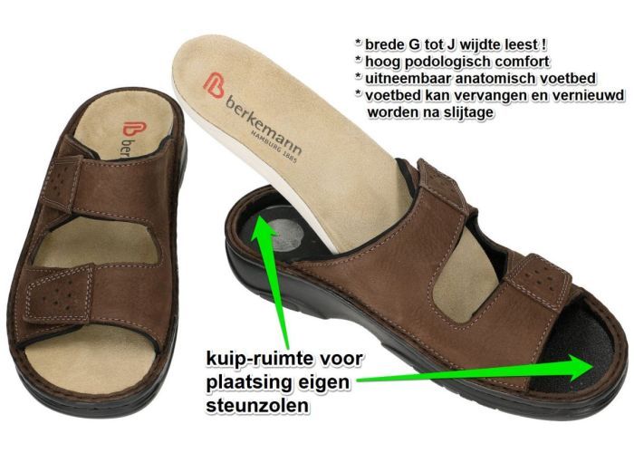Berkemann 05801-758 TOBIAS (G-J)  pantoffels & slippers bruin donker