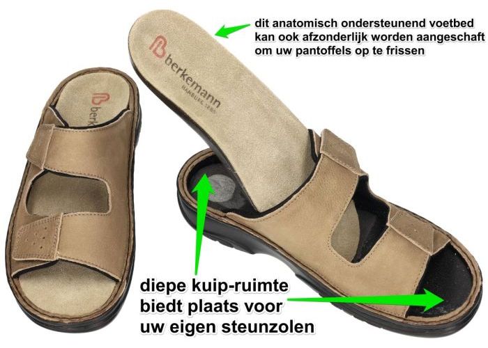 Berkemann 05801 TOBIAS (G-J)  pantoffels & slippers natuur-ongekleurd