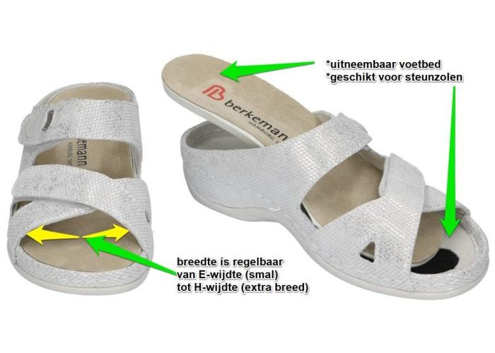 Berkemann 01023-197 FELIA slippers & muiltjes zilver