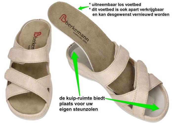 Berkemann 01023 FELIA slippers & muiltjes beige