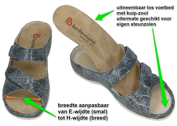 Berkemann 01023 FELIA slippers & muiltjes blauw