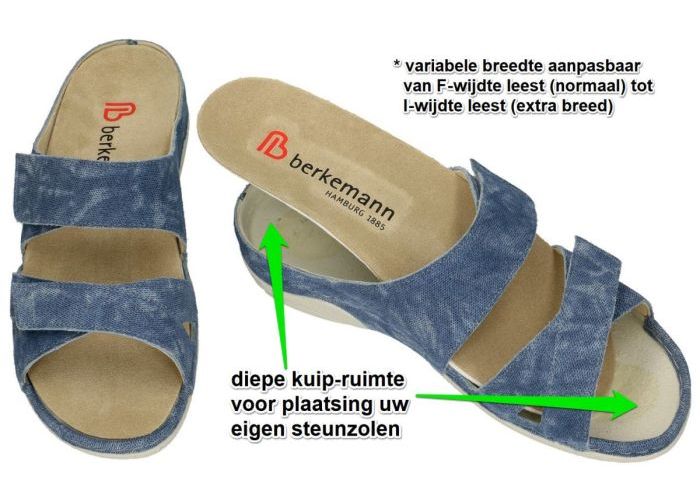 Berkemann 01604-309 SANDY slippers & muiltjes blauw