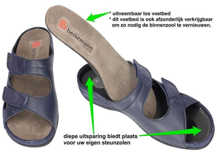 Berkemann 01027 JANNA slippers & muiltjes blauw donker