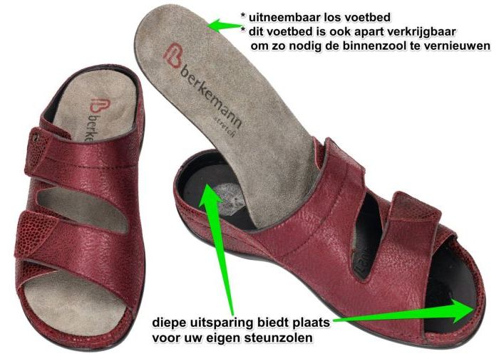Berkemann 01021  FINJA slippers & muiltjes bordeaux