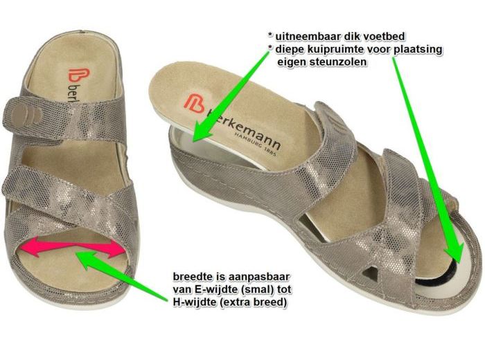 Berkemann 01023-410 FELIA slippers & muiltjes brons