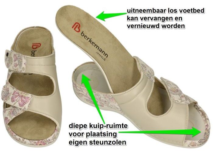 Berkemann 01027 JANNA slippers & muiltjes off-white/ecru/parel
