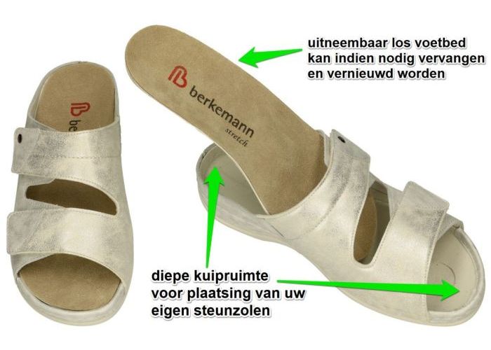 Berkemann 01021  FINJA slippers & muiltjes zilver