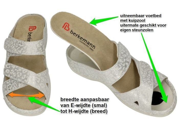 Berkemann 01023-150 FELIA slippers & muiltjes zilver