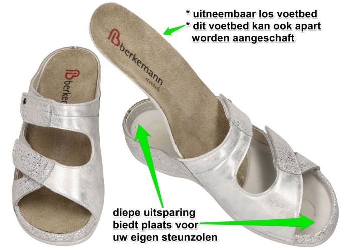 Berkemann 01027 JANNA slippers & muiltjes zilver