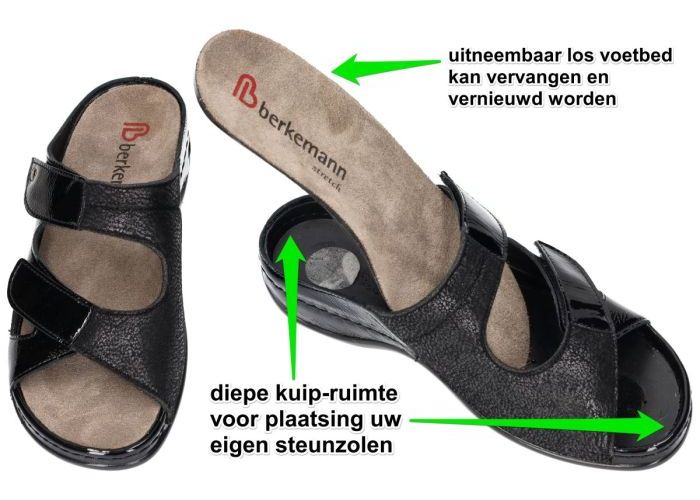 Berkemann 01027 JANNA slippers & muiltjes zwart