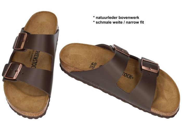 Birkenstock 0051103 ARIZONA BS Naturleder pantoffels & slippers bruin donker