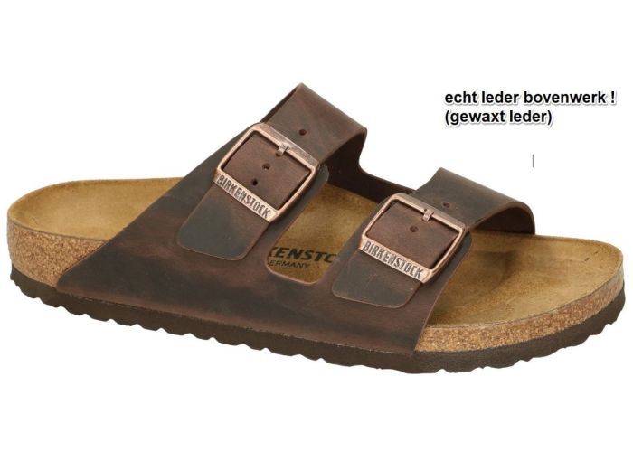 Birkenstock 0052533 ARIZONA BS fettleder pantoffels & slippers bruin donker