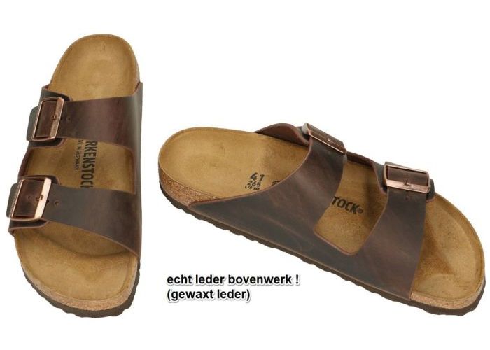 Birkenstock 0052533 ARIZONA BS fettleder pantoffels & slippers bruin donker