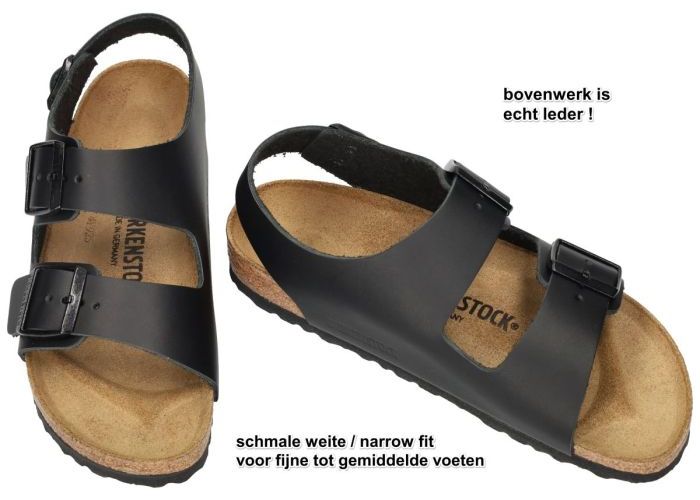 Birkenstock 0034193 MILANO schmalle weite sandalen zwart