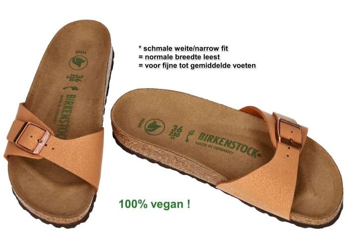 Birkenstock 1025050 MADRID (vegan) schmale weite slippers & muiltjes camel