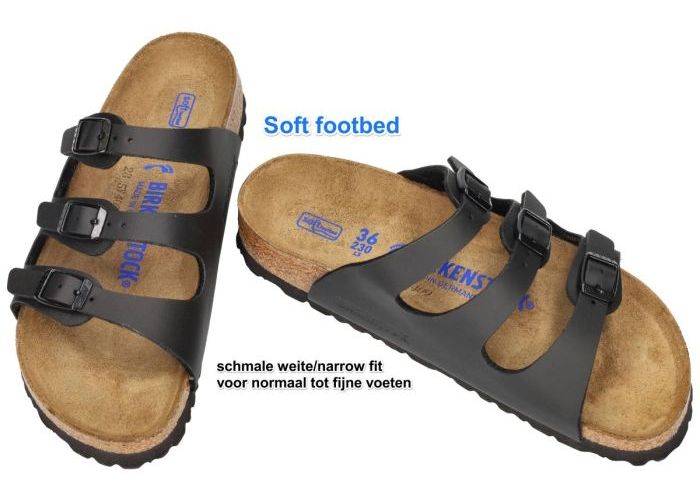 Birkenstock 0053013 FLORIDA Soft footbed (schmale weite) slippers & muiltjes zwart