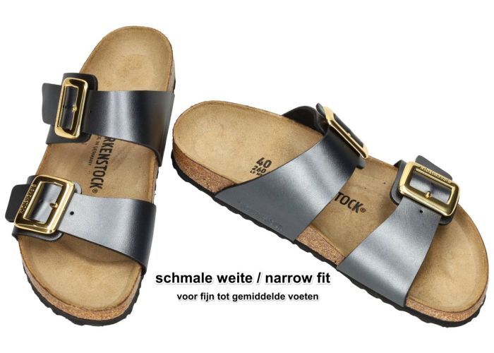 Birkenstock 1031689 Sydney Cushion Buckle (schmale weite) slippers & muiltjes zwart