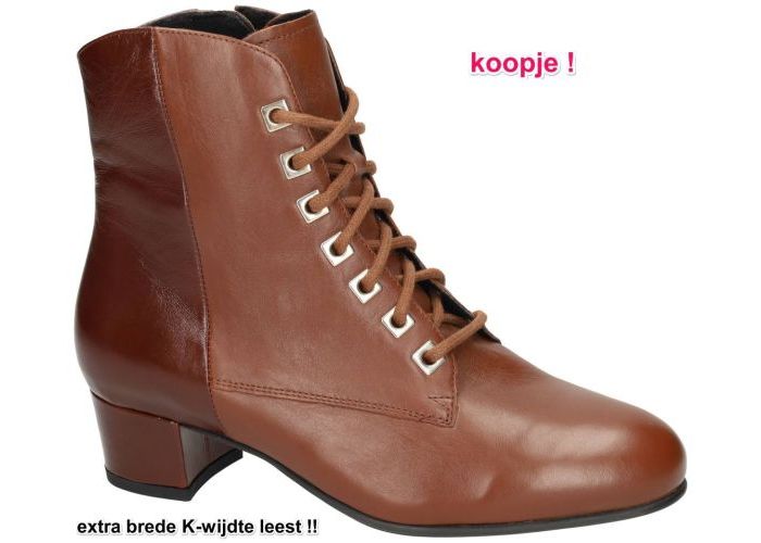 Durea 9810 918 1278 ( K wijdte ) enkellaarzen cognac/caramel