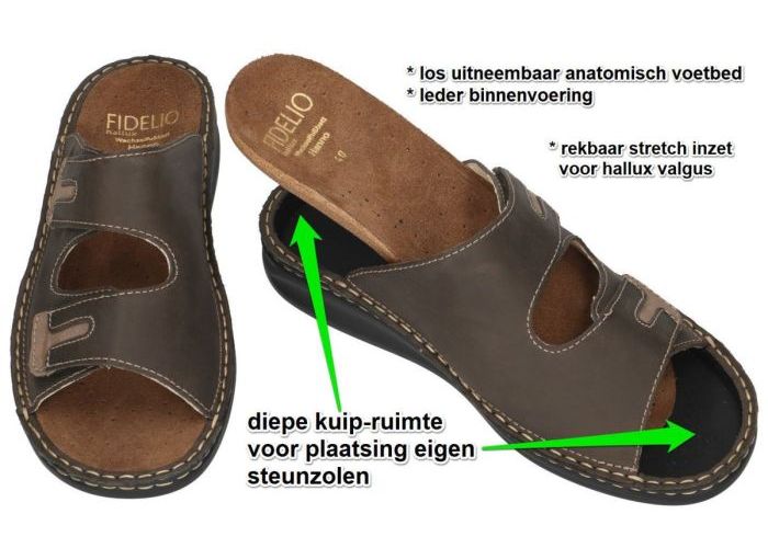 Fidelio Hallux 366031 HALLUX HANNO H½ pantoffels & slippers bruin donker