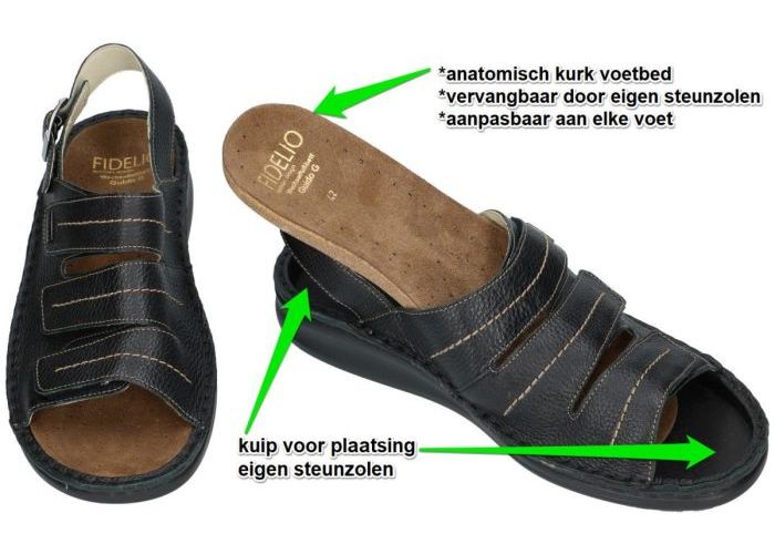 Fidelio Hallux 36524 GUIDO (G) sandalen zwart