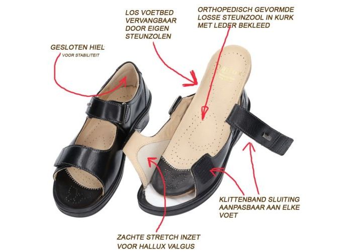 Fidelio Hallux 515009 Hanni H sandalen zwart