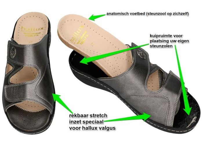 Fidelio Hallux 434103 FABIA F½ slippers & muiltjes grijs  donker