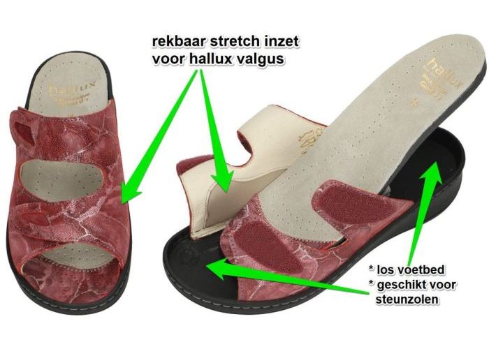Fidelio Hallux 245013 GERDA (G) slippers & muiltjes rood