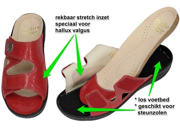 Fidelio Hallux 434103 FABIA (F½) slippers & muiltjes rood