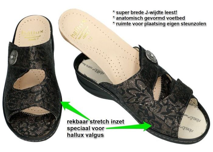 Fidelio Hallux 456003 JESSY (J) slippers & muiltjes zwart