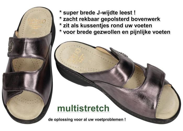 Fidelio Hallux 237031 HALLUX HEDI (J) slippers & muiltjes antraciet grijs