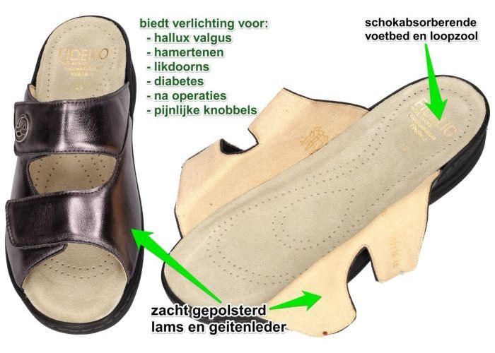 Fidelio Hallux 237031 HALLUX HEDI (J) slippers & muiltjes antraciet grijs