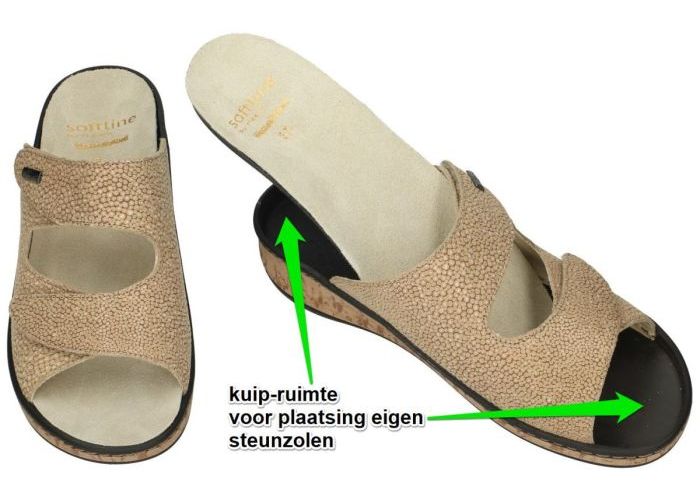 Fidelio Hallux 245012 Soft-Line GERDA G slippers & muiltjes beige